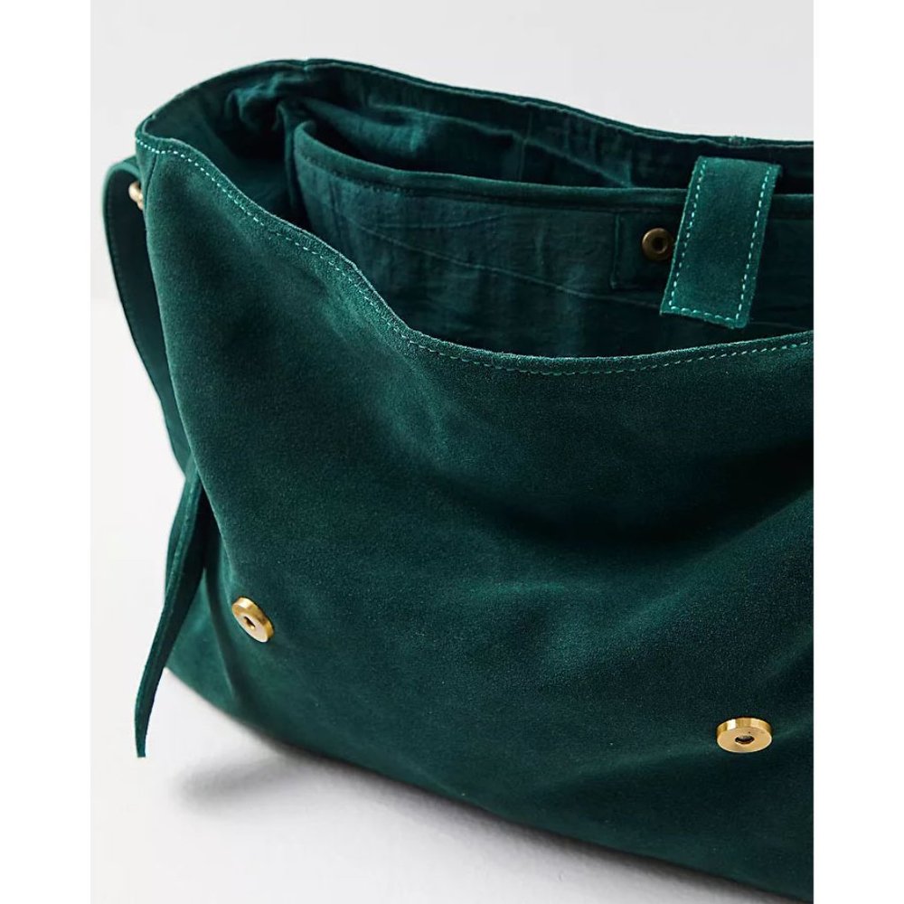Free People Deep Green Suede Shoulder Bag - Picture 3 of 10